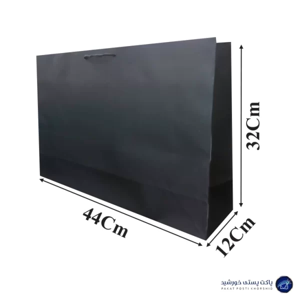 بگ مقوایی ایندربرد مشکی آماده 44 در 12 ارتفاع 32